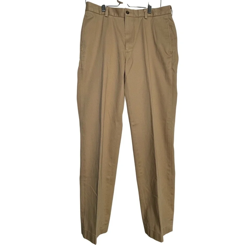 Brooks‎ Brothers Advantage Chino Clark Fit Khaki Pants Mens 33x32 Tan Cotton